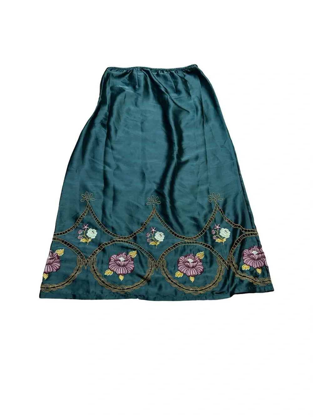 ✨🌲 Free‎ People Autumn Bloom Midi Skirt Set XS Embroidered Forest Green 🌲✨